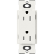 Lutron SCRS-15-TR-RW, Claro Satin Tamper Resistant 15A Duplex Receptacle in Architectural White