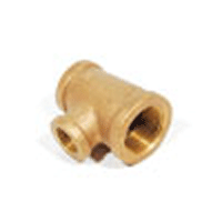 Trenton Piper,LF62106X06X04, Brass Reducing Tees, 3/4" x 1/2" Reducing Tee, 3/4" x 1/2" Threaded Brass Reducing Tee, 3/4" x 1/2" Brass Reducing Tee, M66653, Lead Free Brass Tees